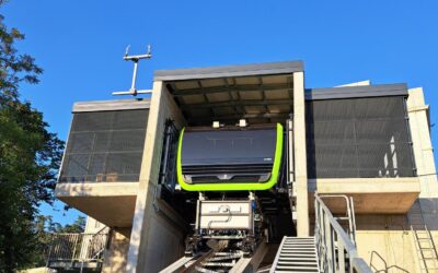 Schrägaufzug in Trient vor der Fertigstellung