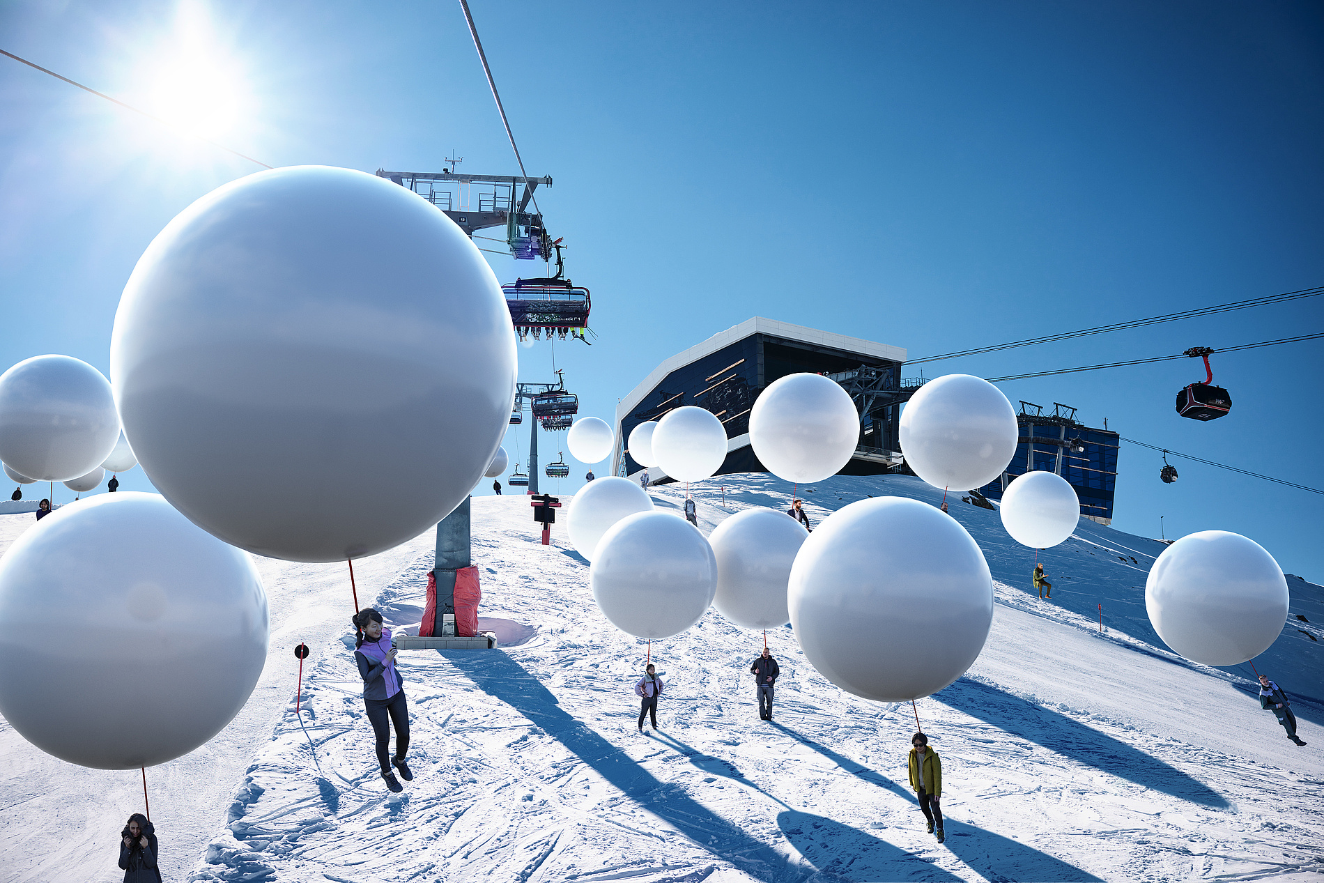 Pistenschweben statt Skifahren 