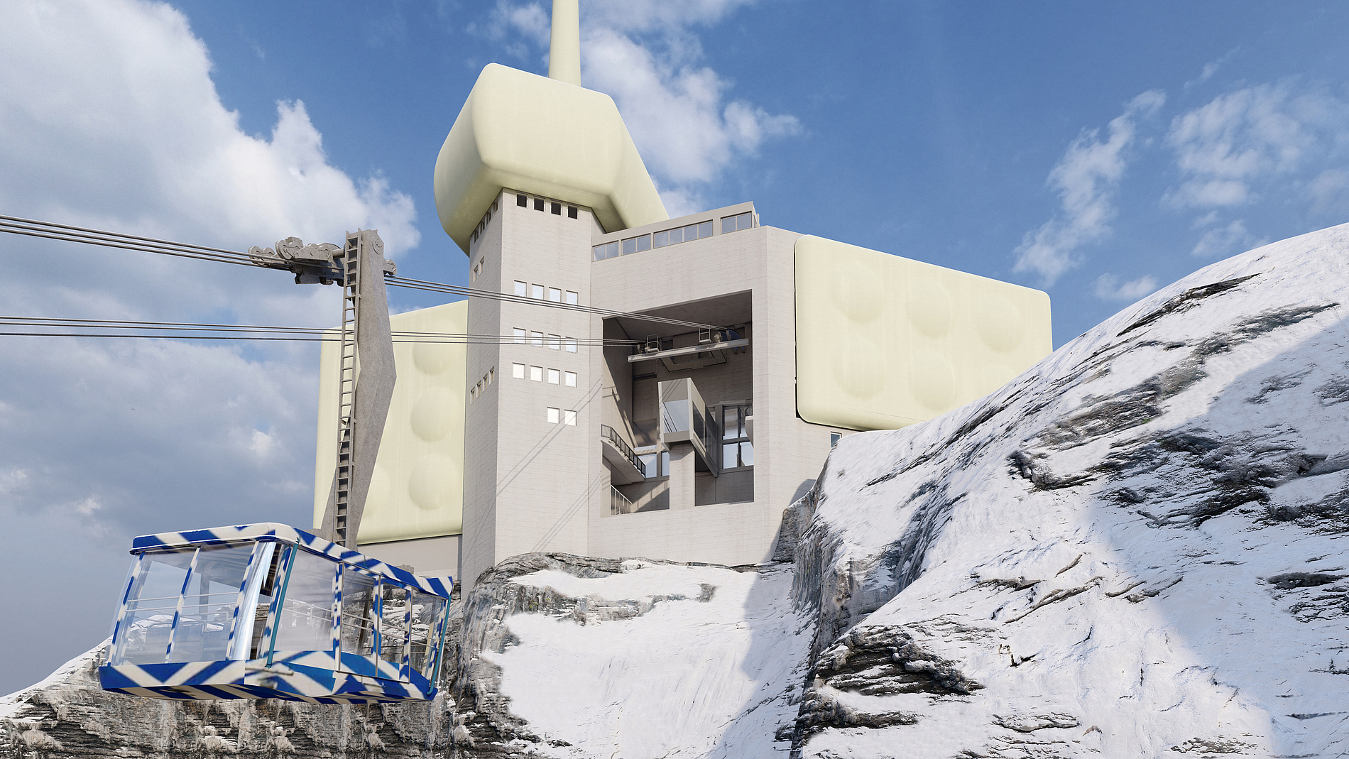 Erster Blick auf die neue Säntis-Pendelbahn