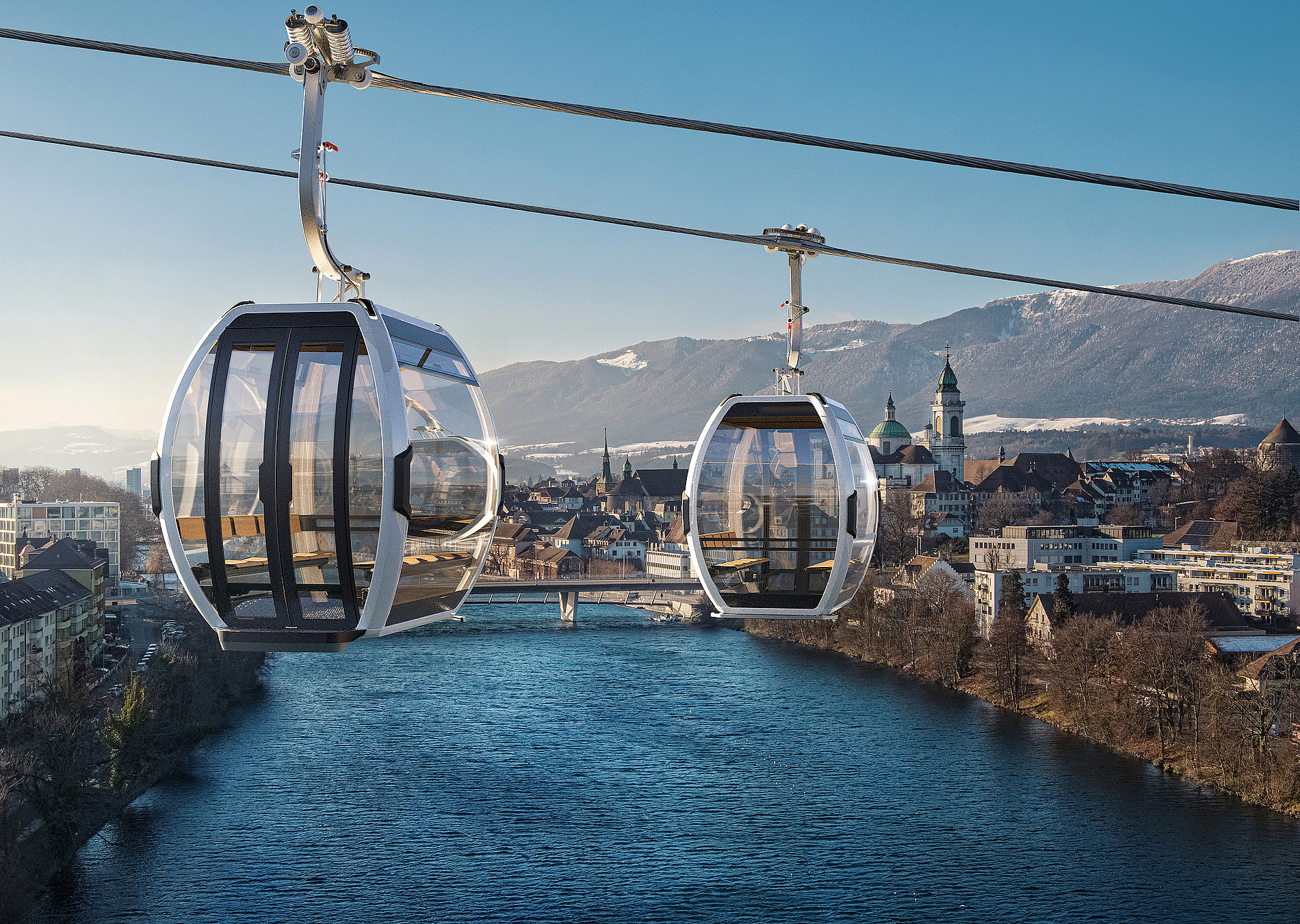 Vision urbaner Seilbahn in der Schweiz